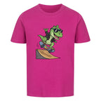 Kinder T-Shirt Bio Baumwolle - Cooler Dino auf Skateboard online bestellen kaufen