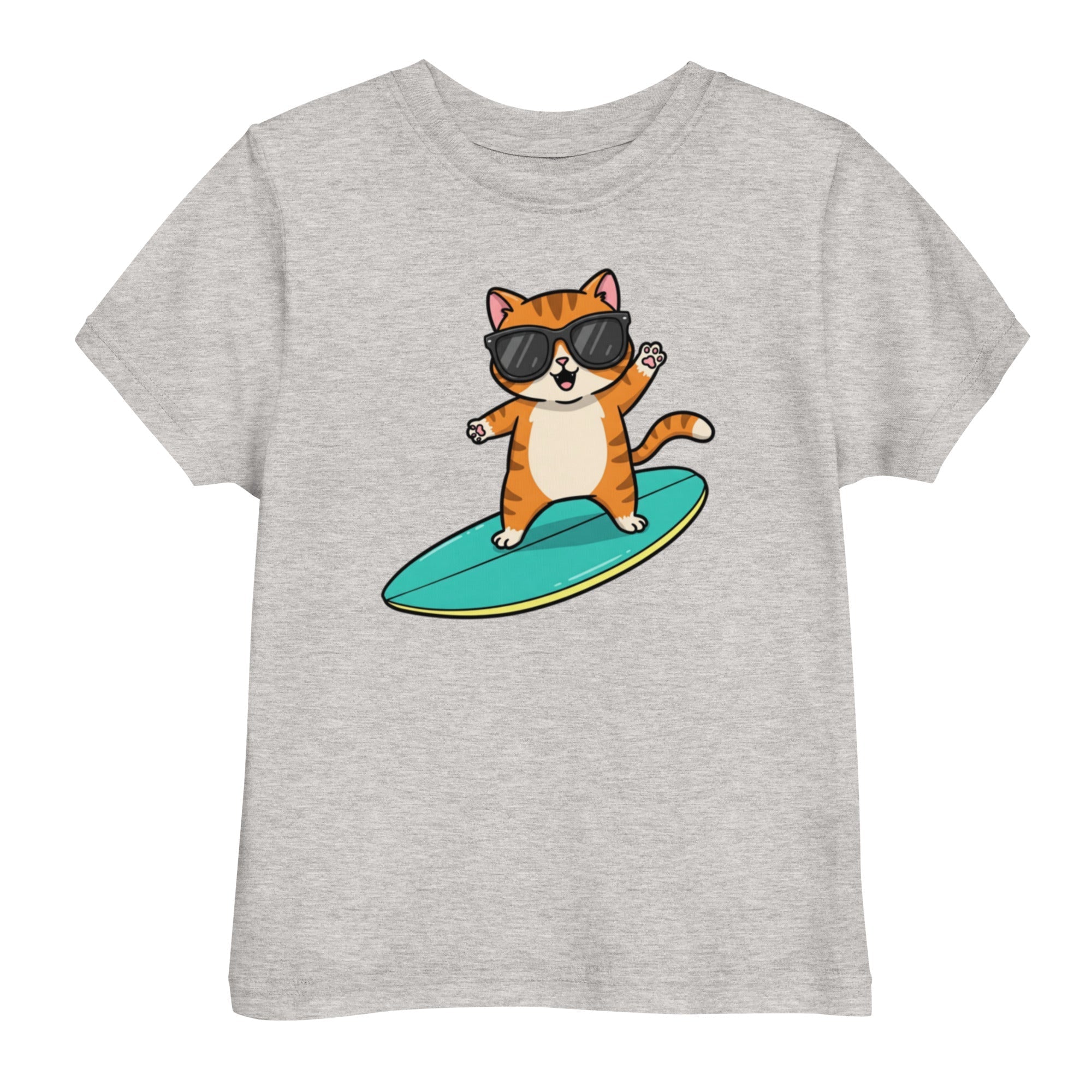 Kinder T-Shirt - Coole Katze, Surfboard - KinderMode Shop super angenehm Online Kaufen Bestellen Deutschland