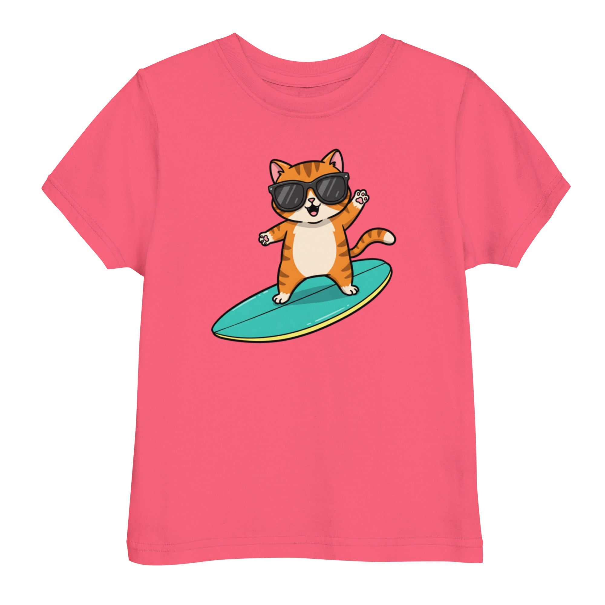 Kinder T-Shirt - Coole Katze, Surfboard - KinderMode Shop super angenehm Online Kaufen Bestellen Deutschland