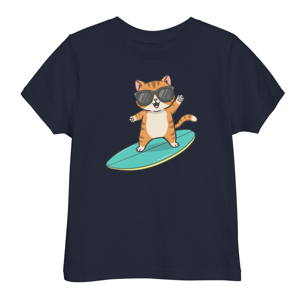 Kinder T-Shirt - Coole Katze, Surfboard - KinderMode Shop super angenehm Online Kaufen Bestellen Deutschland