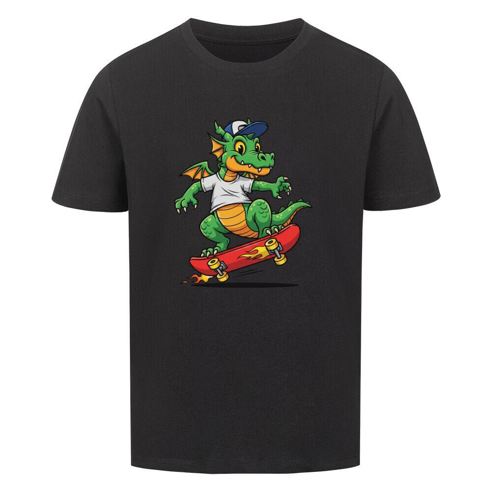 Kinder T-Shirt - Cooler Drache auf Skateboard - KinderMode Shop super angenehm Online Kaufen Bestellen Deutschland