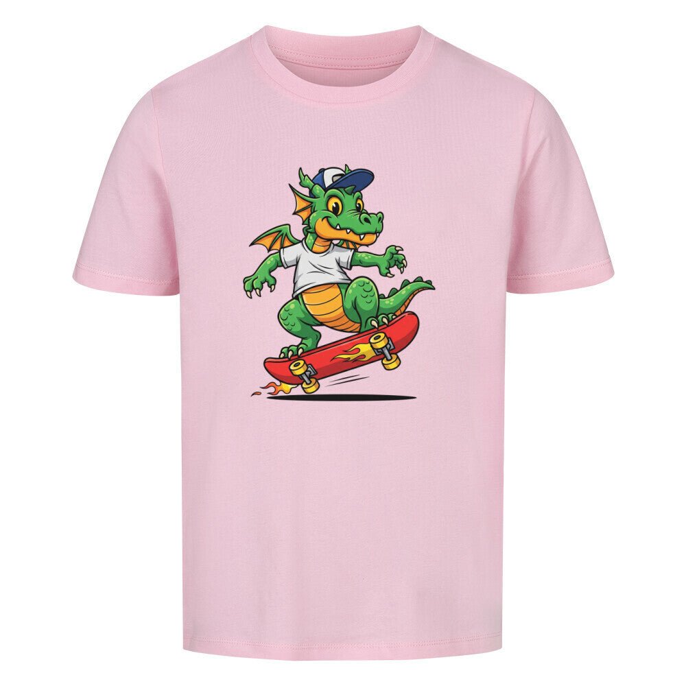Kinder T-Shirt - Cooler Drache auf Skateboard - KinderMode Shop super angenehm Online Kaufen Bestellen Deutschland