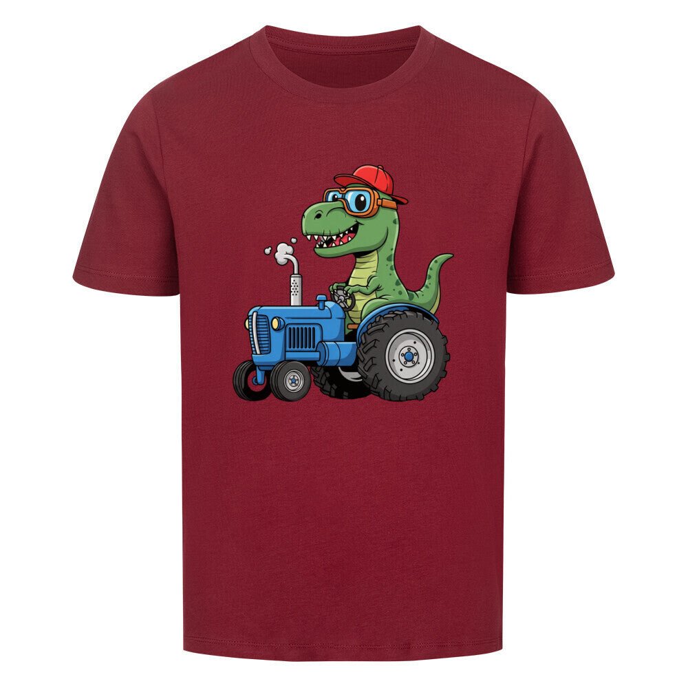 Kinder T-Shirt - Dino auf einem Traktor Motiv online bestellen kaufen