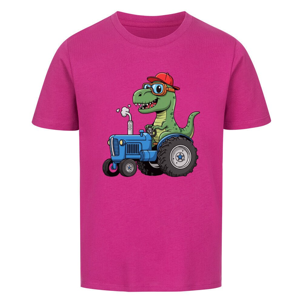 Kinder T-Shirt - Dino auf einem Traktor Motiv online bestellen kaufen