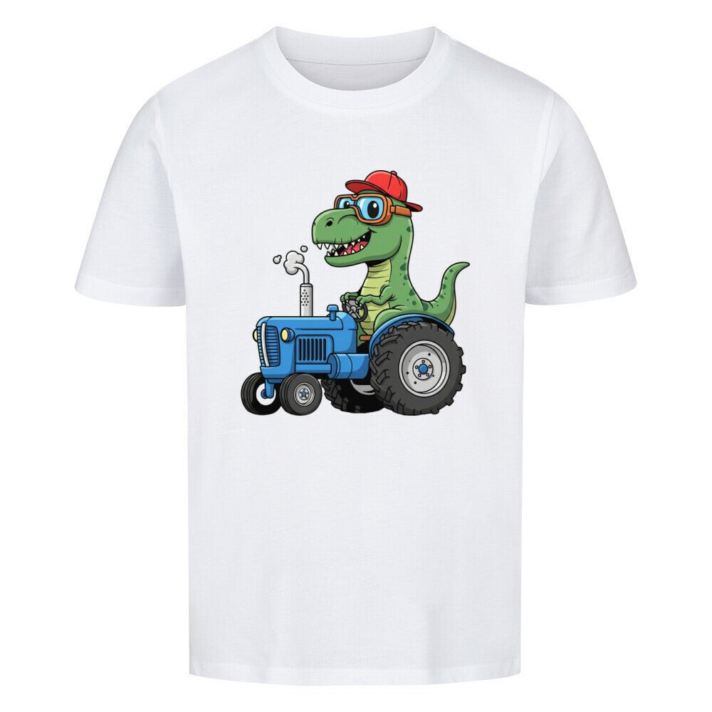 Kinder T-Shirt - Dino auf einem Traktor Motiv online bestellen kaufen