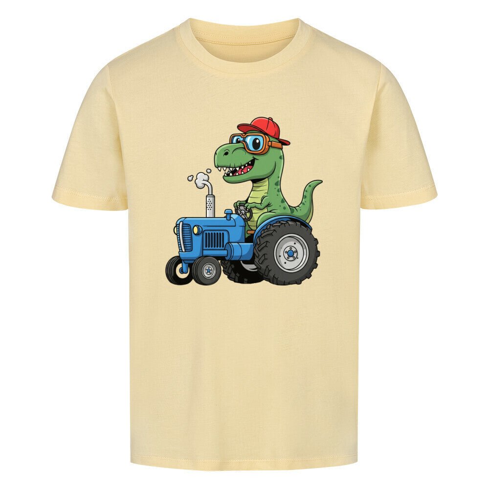 Kinder T-Shirt - Dino auf einem Traktor Motiv online bestellen kaufen
