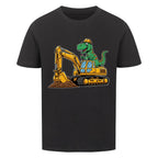 Dinosaurier im Bagger Baufahrzeug - Premium Bio Baumwolle Kinder T-Shirt
schwarz