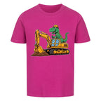 Dinosaurier im Bagger Baufahrzeug - Premium Bio Baumwolle Kinder T-Shirt
pink