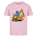 Dinosaurier im Bagger Baufahrzeug Motiv - Premium Bio-Baumwolle Kinder T-Shirt pink rosa