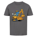 Dinosaurier im Bagger Baufahrzeug - Premium Bio-Baumwolle Kinder T-Shirt
grau