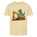 Dinosaurier im Bagger Baufahrzeug - Premium Bio Baumwolle Kinder T-Shirt
beige