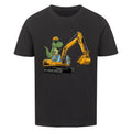 Bagger Dino Motiv Baustelle - Premium Kinder T-Shirt Bio-Baumwolle
schwarz