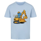 Dinosaurier im Bagger Baufahrzeug Motiv - Premium Bio-Baumwolle Kinder T-Shirt hell blau