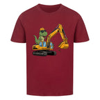Bagger Dino Motiv Baustelle - Premium Kinder T-Shirt Bio-Baumwolle
dunkel rot
