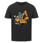 Dinosaurier im Bagger Baufahrzeug - Premium Bio-Baumwolle Kinder T-Shirt
schwarz
