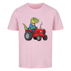 Dino T-Rex fährt Traktor - Bio Kinder T-Shirt Bauernhof Motiv
rosa