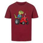 Dino T-Rex fährt Traktor - Bio Kinder T-Shirt Bauernhof Motiv
dunkel rot