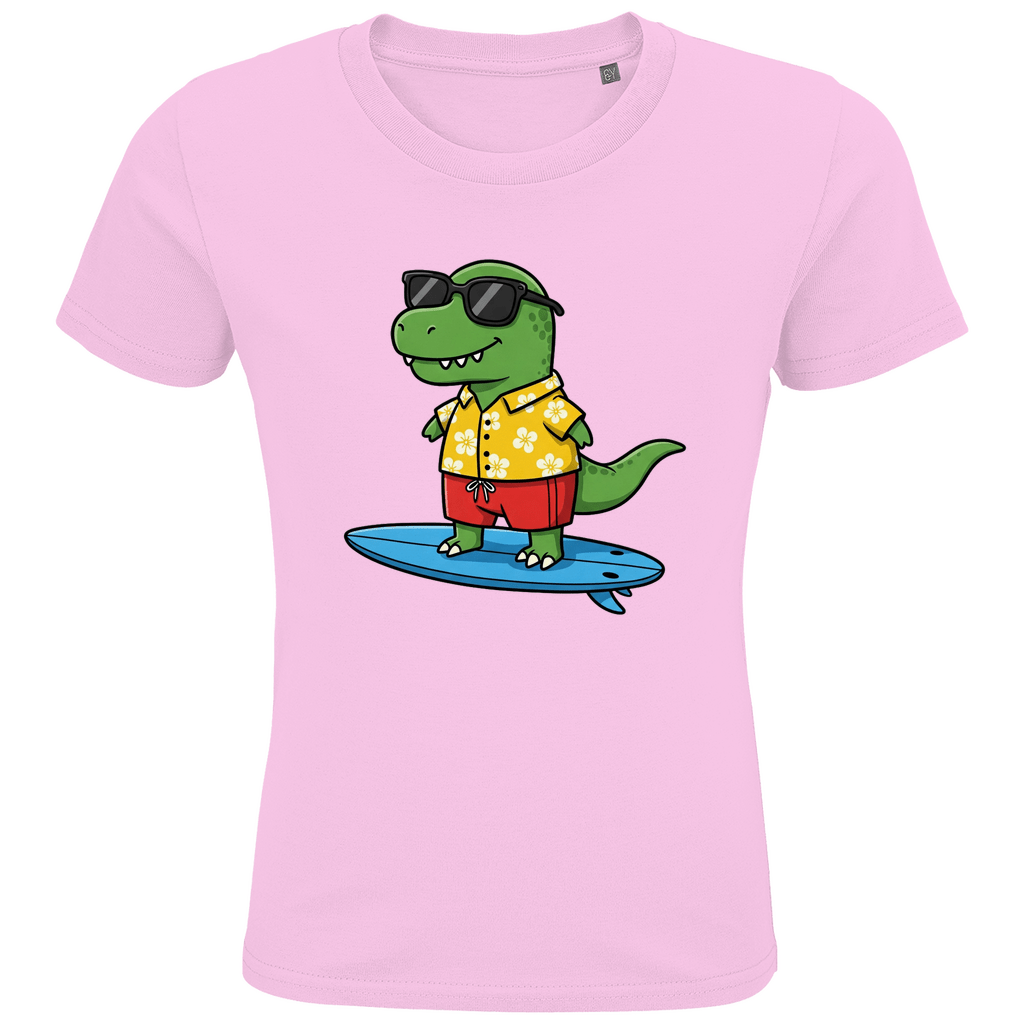 Kinder T-Shirt, Dino Surfbrett - KinderMode Shop super angenehm Online Kaufen Bestellen Deutschland