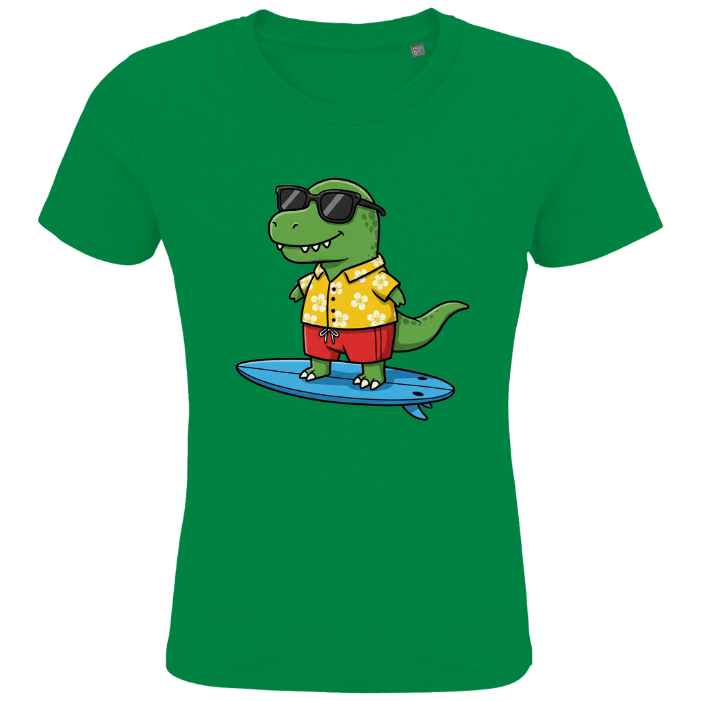 Kinder T-Shirt, Dino Surfbrett - KinderMode Shop super angenehm Online Kaufen Bestellen Deutschland