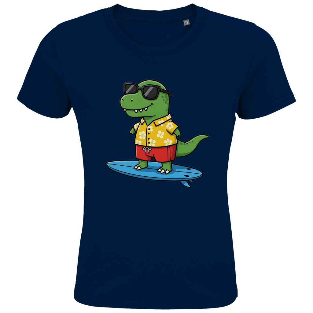 Kinder T-Shirt, Dino Surfbrett - KinderMode Shop super angenehm Online Kaufen Bestellen Deutschland