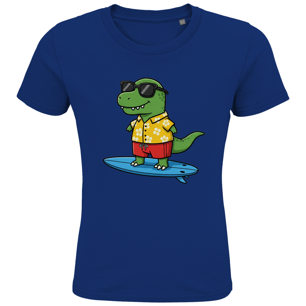 Kinder T-Shirt, Dino Surfbrett - KinderMode Shop super angenehm Online Kaufen Bestellen Deutschland