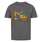 Kinder T-Shirt - Dino und Bagger Motiv online grau