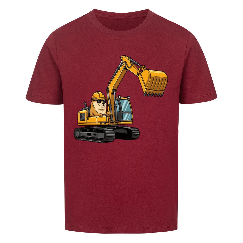 Kinder T-Shirt - Hund Doge im Bagger online bestellen kaufen