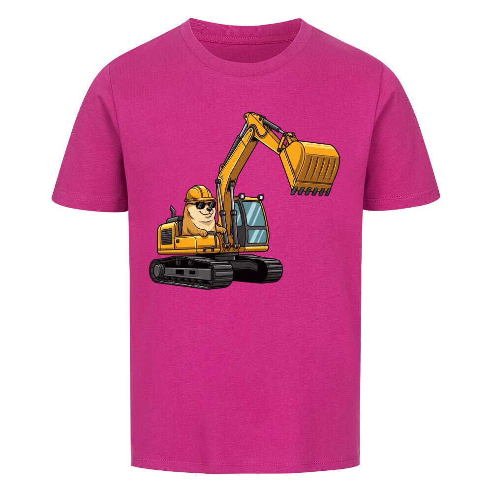Kinder T-Shirt - Hund Doge im Bagger online bestellen kaufen