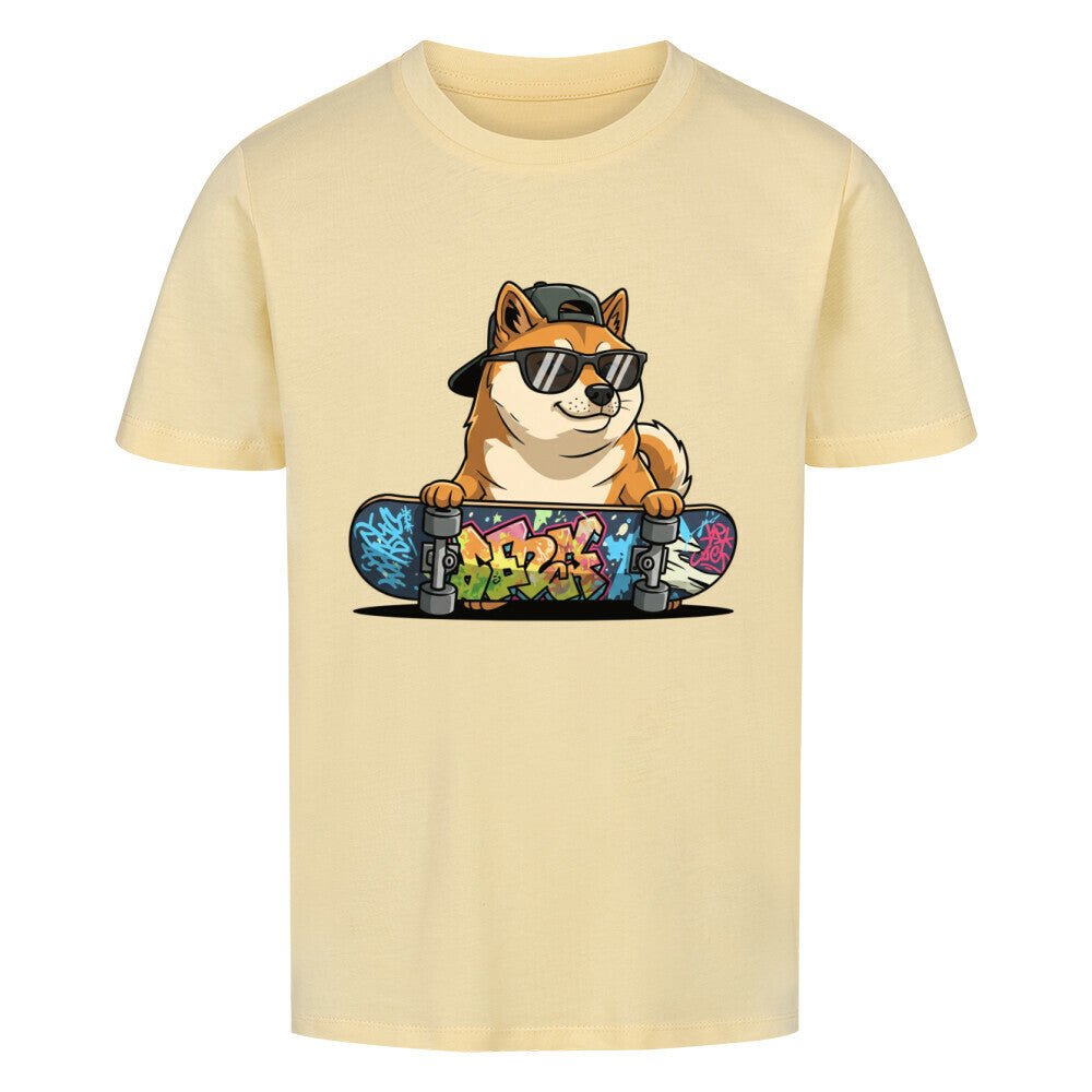 Kinder T-Shirt - Hund Shiba Inu mit Skateboard online bestellen kaufen