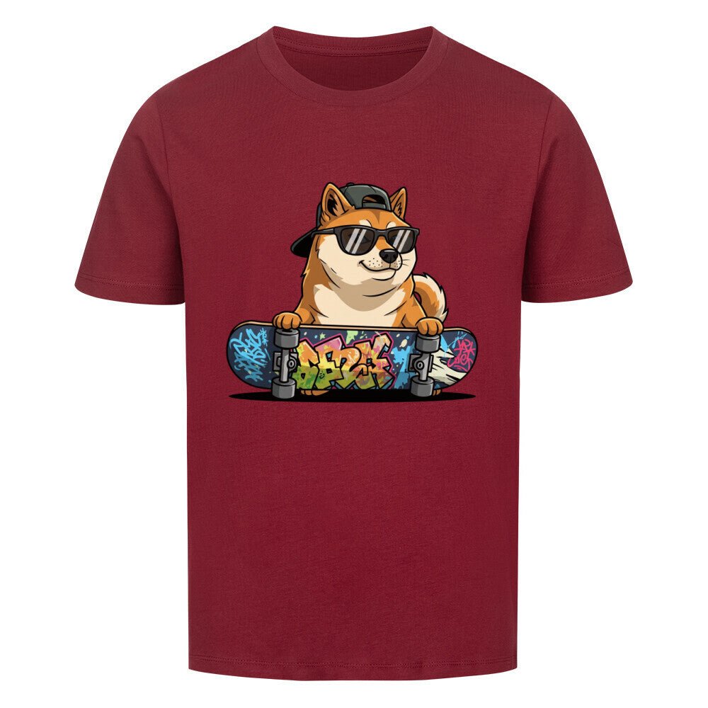 Kinder T-Shirt - Hund Shiba Inu mit Skateboard online bestellen kaufen