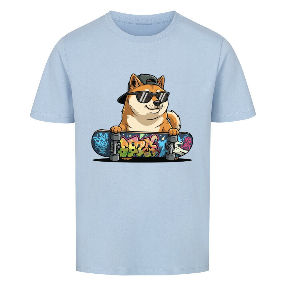 Kinder T-Shirt - Hund Shiba Inu mit Skateboard online bestellen kaufen