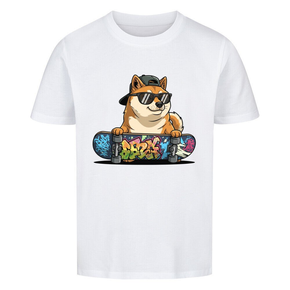 Kinder T-Shirt - Hund Shiba Inu mit Skateboard online bestellen kaufen