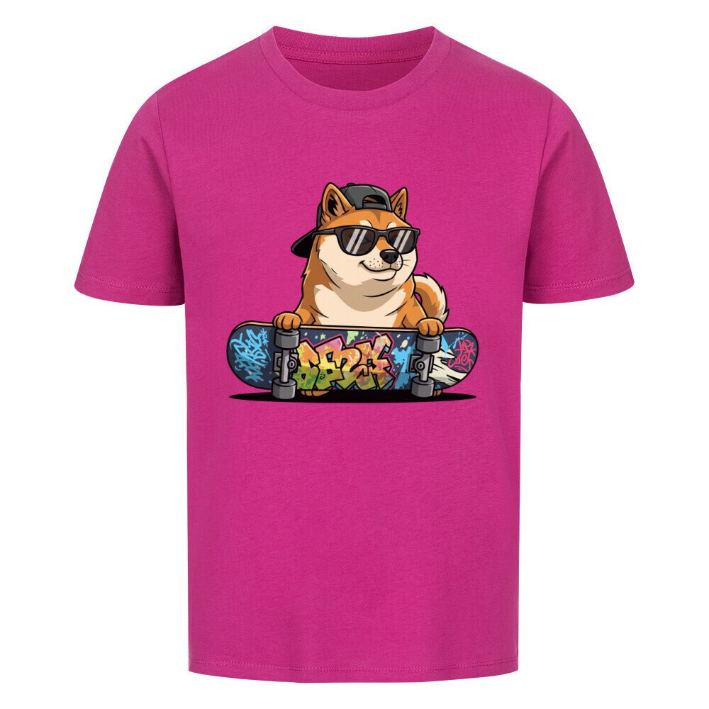 Kinder T-Shirt - Hund Shiba Inu mit Skateboard online bestellen kaufen