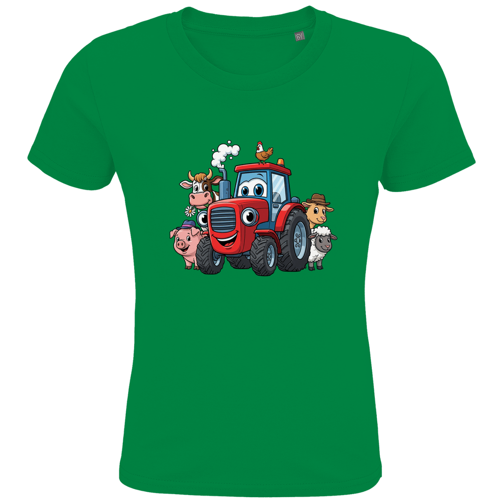 Kinder T-Shirt mit Bauernhoftieren und Traktor Motiv online bestellen kaufen