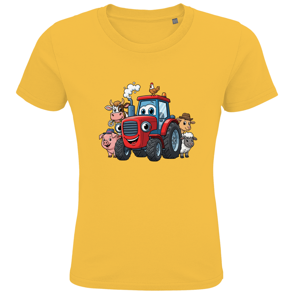 Kinder T-Shirt mit Bauernhoftieren und Traktor Motiv online bestellen kaufen