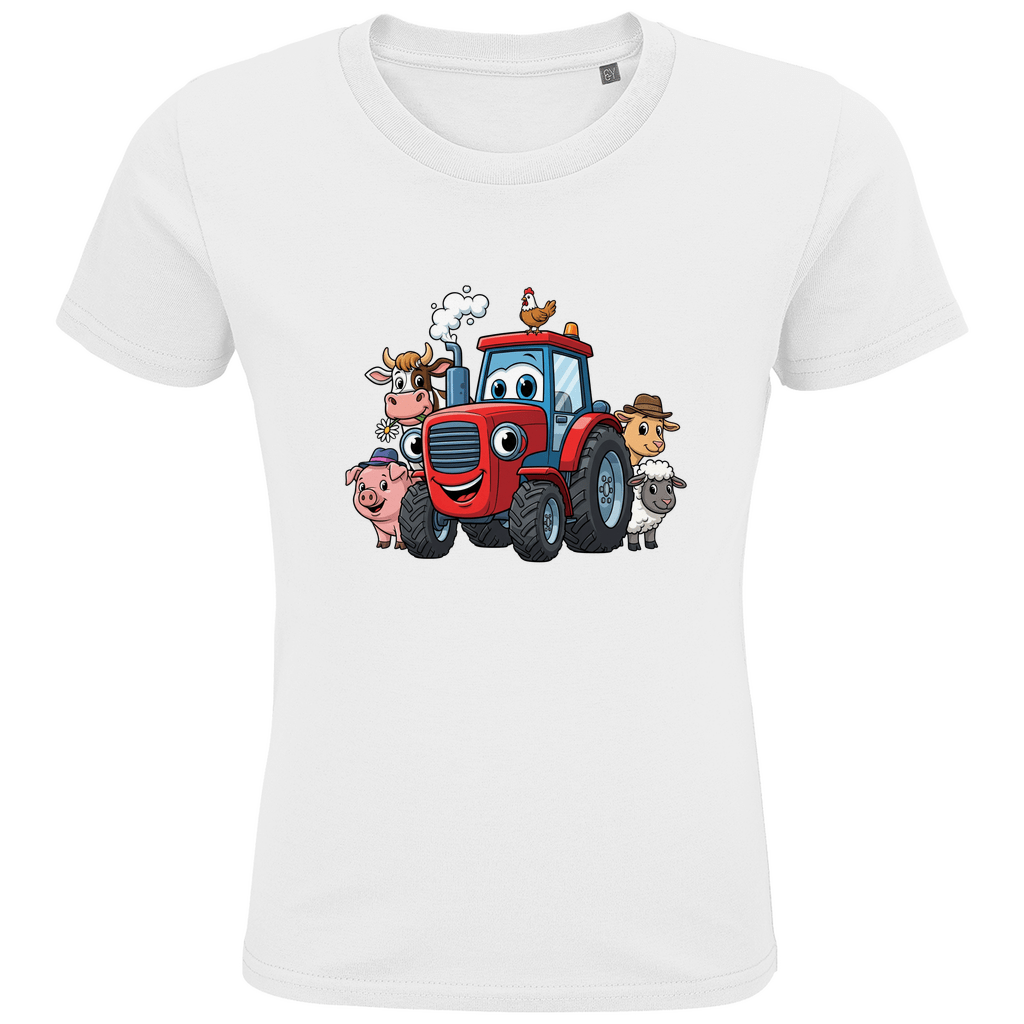 Kinder T-Shirt mit Bauernhoftieren und Traktor Motiv online bestellen kaufen