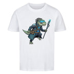 Cyber Dino T-Rex - Bio Baumwolle Kinder T-Shirt Tech D-Rex Motiv weiß