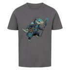 Cyber Dino T-Rex - Bio Baumwolle Kinder T-Shirt Tech D-Rex Motiv grau