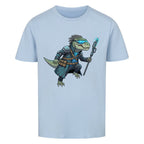 Cyber Dino T-Rex - Bio Baumwolle Kinder T-Shirt Tech D-Rex Motiv hell blau