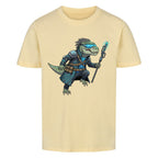 Cyber Dino T-Rex - Bio Baumwolle Kinder T-Shirt Tech D-Rex Motiv beige