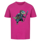 Cyber Dino T-Rex - Bio Baumwolle Kinder T-Shirt Tech D-Rex Motiv lila pink