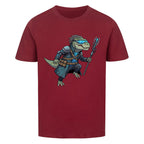 Cyber Dino T-Rex - Bio Baumwolle Kinder T-Shirt Tech D-Rex Motiv dunkel rot