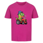 Traktor Dino Motiv Bauernhof - Premium Kinder T-Shirt Bio-Baumwolle
pink