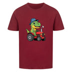Traktor Dino Motiv Bauernhof - Premium Kinder T-Shirt Bio-Baumwolle
dunkel rot