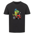 Traktor Dino Motiv Bauernhof - Premium Kinder T-Shirt Bio-Baumwolle
schwarz
