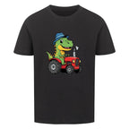 Traktor Dino Motiv Bauernhof - Premium Kinder T-Shirt Bio-Baumwolle
schwarz