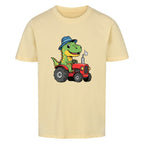 Traktor Dino Motiv Bauernhof - Premium Kinder T-Shirt Bio-Baumwolle
beige