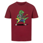 Dino T-Rex spielt E-Gitarre - Bio Kinder T-Shirt Rockstar Motiv
dunkel grau