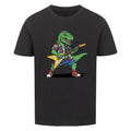 Dino T-Rex spielt E-Gitarre - Bio Kinder T-Shirt Rockstar Motiv
schwarz