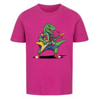 Dino T-Rex spielt E-Gitarre - Bio Kinder T-Shirt Rockstar Motiv
lila pink